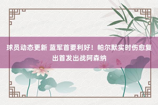 球员动态更新 蓝军首要利好！帕尔默实时伤愈复出首发出战阿森纳