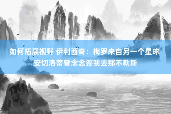 如何拓展视野 伊利西奇：梅罗来自另一个星球 安切洛蒂曾念念签我去那不勒斯