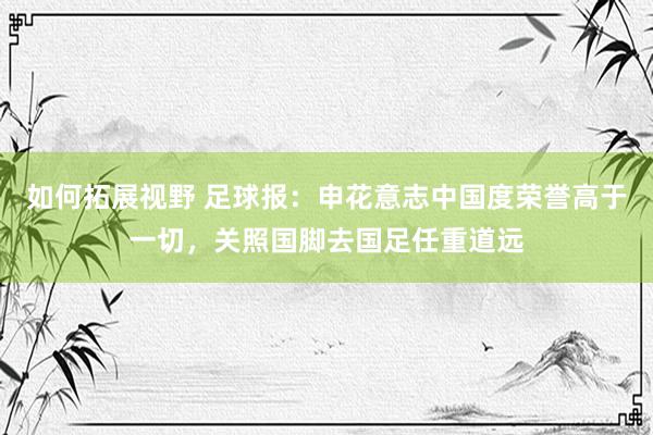 如何拓展视野 足球报：申花意志中国度荣誉高于一切，关照国脚去国足任重道远